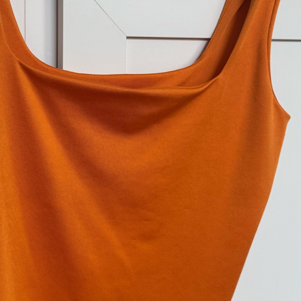 BRAND NEW / NEVER WORN Orange One Piece Body Suit - Picture 5 of 7